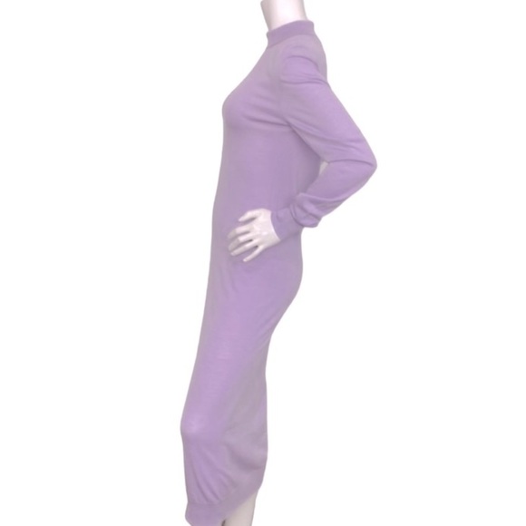 Kwaidan Editions Lilac 100% Merino Wool Long Sleeve Turtleneck Dress Size M - Picture 5 of 8